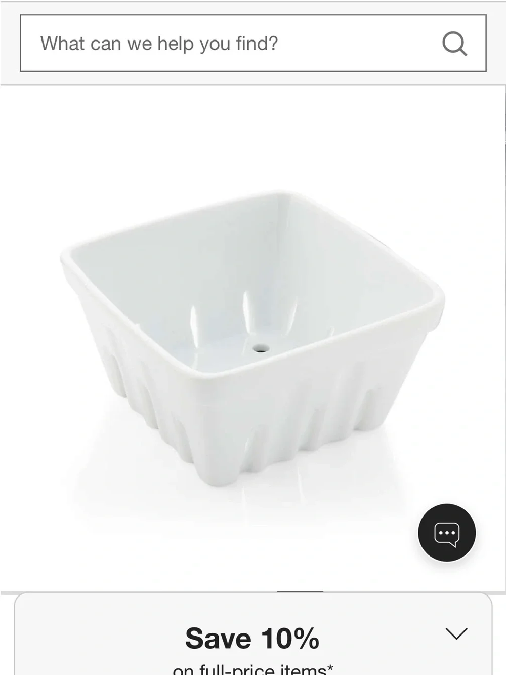Crate&Barrel White porcelain Berry Basket with Vent Slots